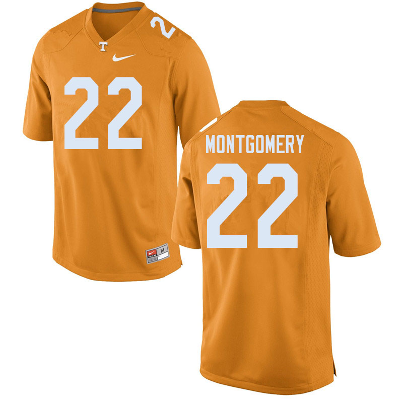 Men #22 Isaiah Montgomery Tennessee Volunteers College Football Jerseys Sale-Orange
